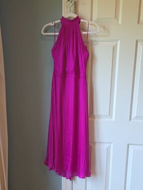 Banana Republic Magenta Halter Midi Dress